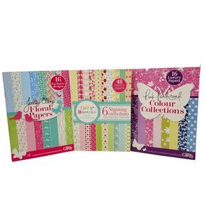 3 x Floral Paper Packs Quick Cards Lilly Bimble Jennifer Ellory Cardmaking UK
